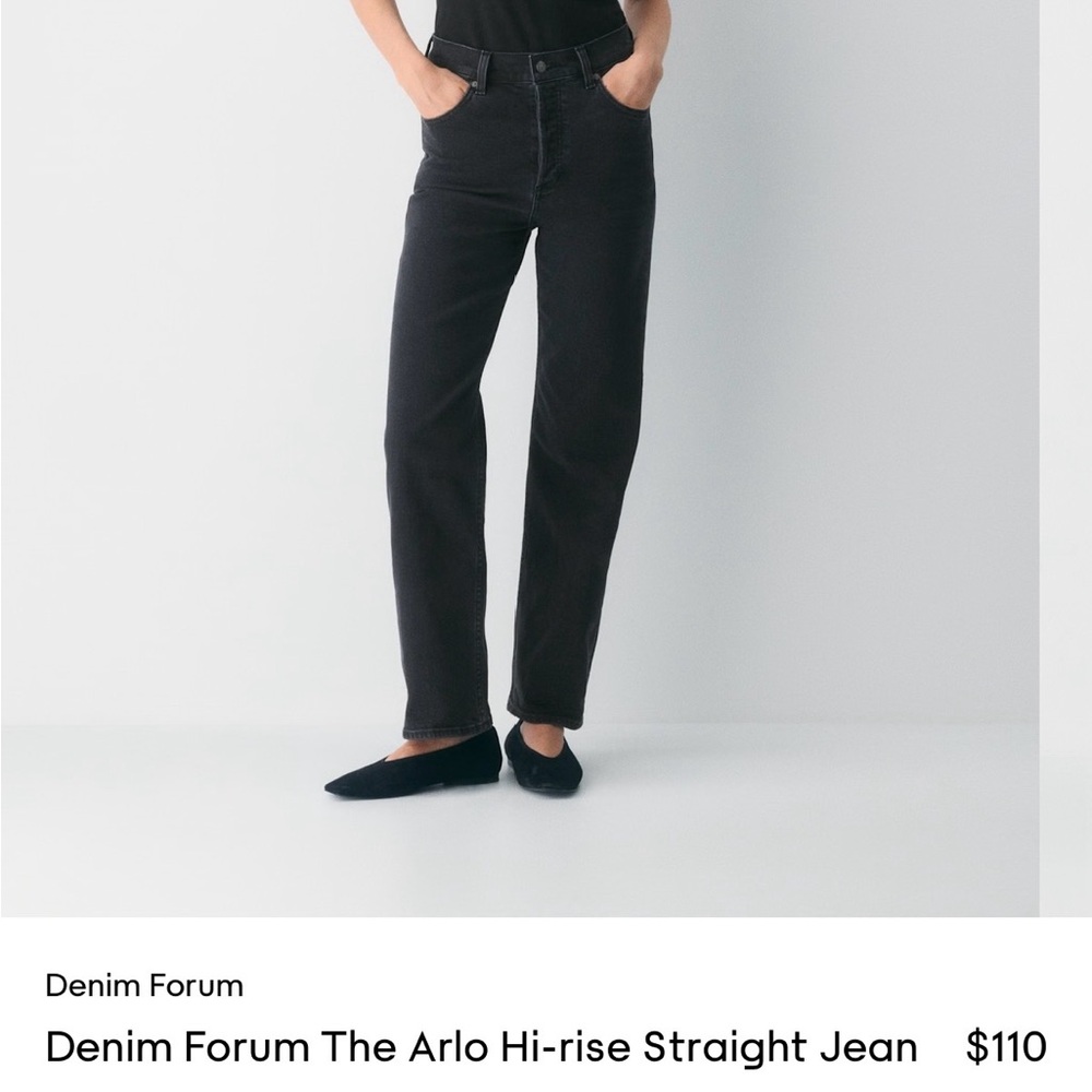 ARITZIA Denim Forum Arlo High Rise Straight Jeans 25 Black Eyeliner